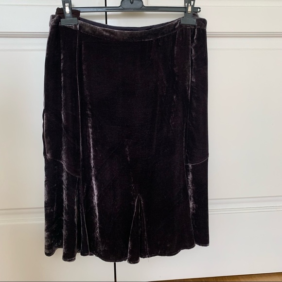 Luisa Cerano Purple Velvet Midi Skirt - Picture 3 of 9